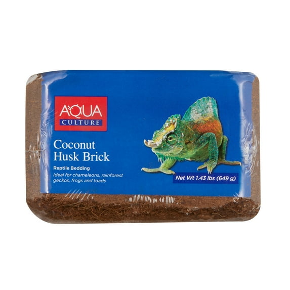 Aqua Culture Coconut Husk Brick Reptile Bedding, 100% Coconut Fiber, 1.43lbs
