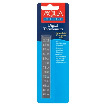 Aqua Culture Digital Plastic Aquarium Thermometer, Reads up to 86F