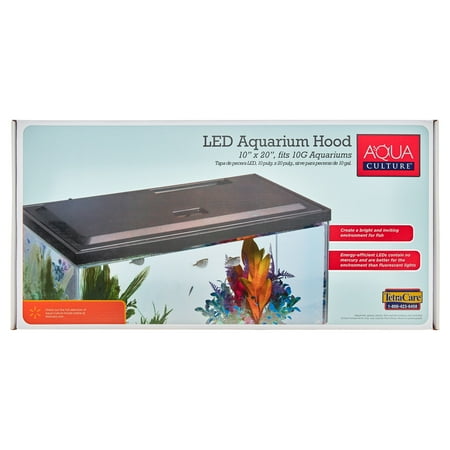 Aqua Culture Fish Tank Hood with LED Light, 20" x 10", for Most 10 Gallon Tanks
