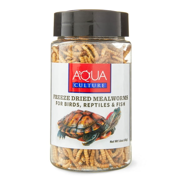 Aqua Culture Freeze-Dried Mealworms for Birds, Reptiles & Fish, 1.6 oz