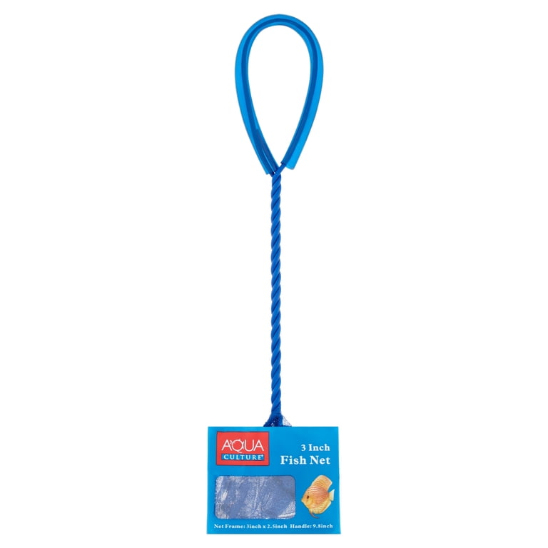 Aqua Culture 3 inch Fish Net, Nylon & Plastic, Blue Aqua Culture 3 inch Fish Net, Nylon & Plastic, Blue