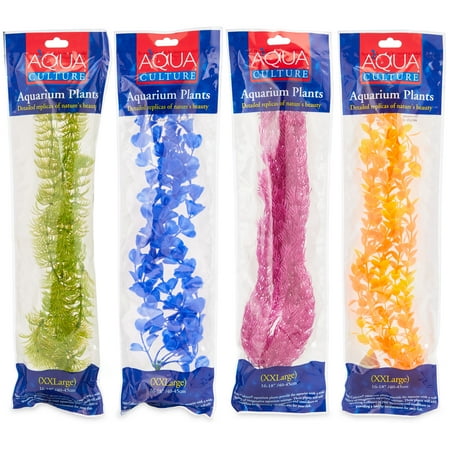 Aqua Culture Aquarium Plant, Assorted Colors, XXL, 1 Count