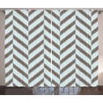 thumbnail image 1 of Ambesonne Aqua Curtains 2 Panel Set, Sketchy Chevron Zig Zag, 108" x 108", Sky Blue and Brown, 1 of 3