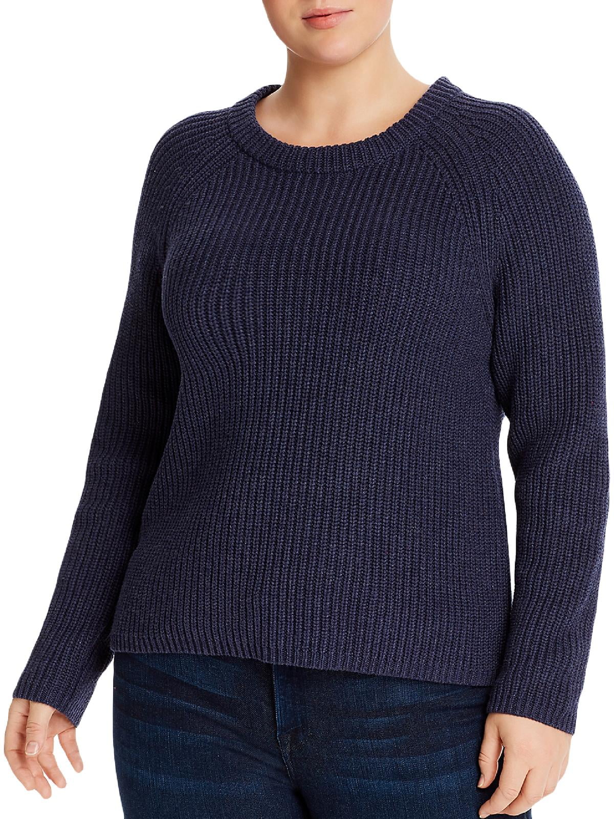 Aqua Curve Womens Plus Jane Cotton Shaker Knit Sweater
