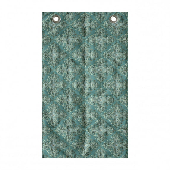 Aqua Damask Hanging Pocket Organizer, Paisley Inspired Oriental Folk Motifs Repetition, Printed Polyester Storage Bag with Pockets, 21" x 31", Dark Seafoam Cadet Blue
