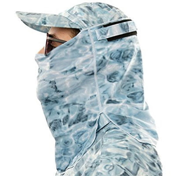 Aqua Design Adjustable Size Face Fishing Hunting Sun Protection Mask Breathing Holes Shield Pro+ Tube, Aqua Sky