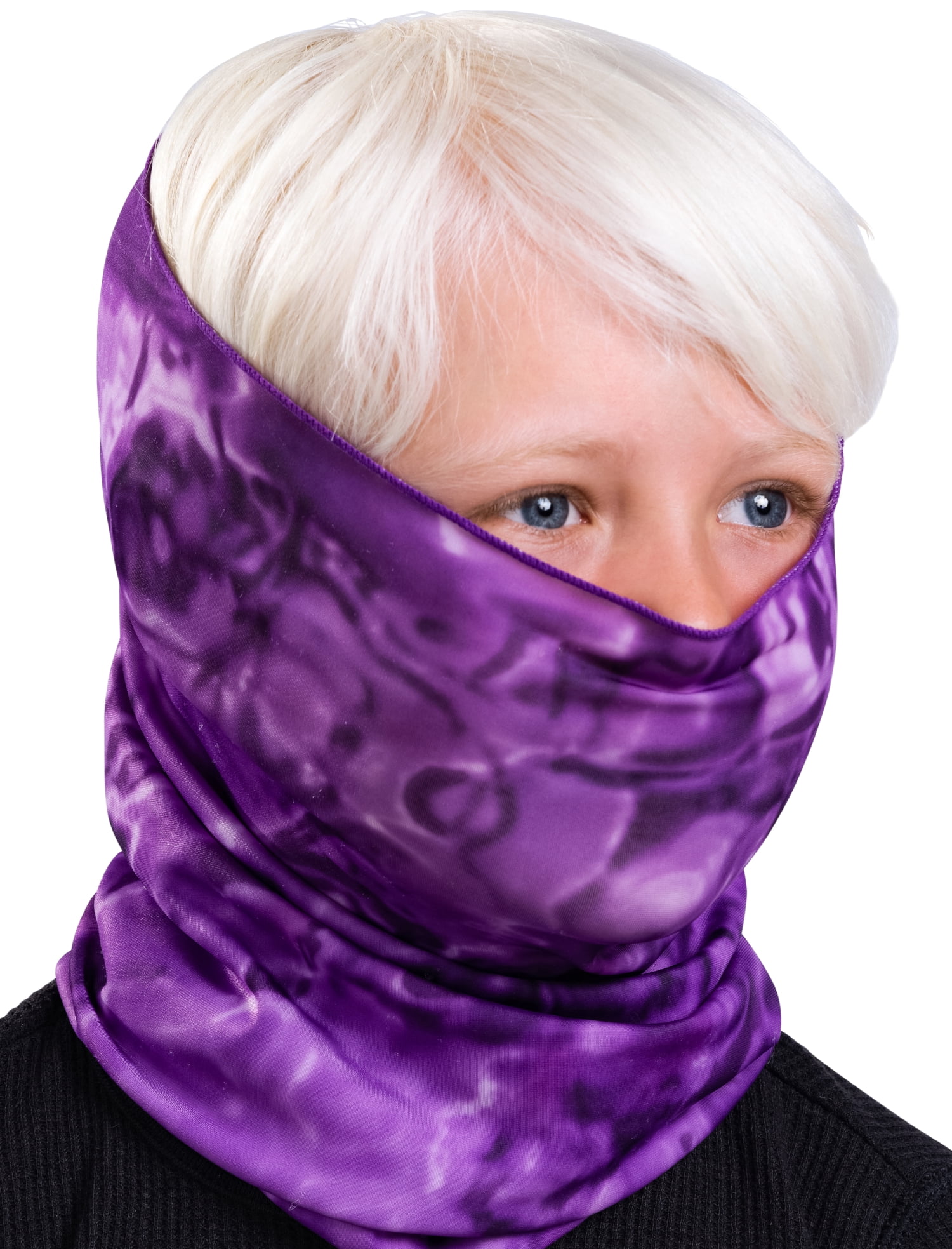 Aqua Design Children’s Face Mask Neck Gaiter: Kids Reusable Bandana Tube:  UPF 50+ UV Sun Dust Wind Protection: Liquid Purple size XS