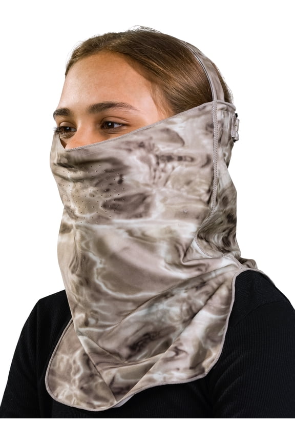 Children’s Size Adjustable Sun Protection Face Mask: Kids UPF 50+ ProMax UV Mask: Fits All Ages 4+: Pacific Sand size M/S