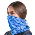 thumbnail image 1 of Aqua Design Face Mask Neck Gaiter Women: Adjustable Drawstring: Microfleece UPF 50+ UV Sun Protection All-Season Reusable Bandana Scarf Cover: Royal Ripple, 1 of 6