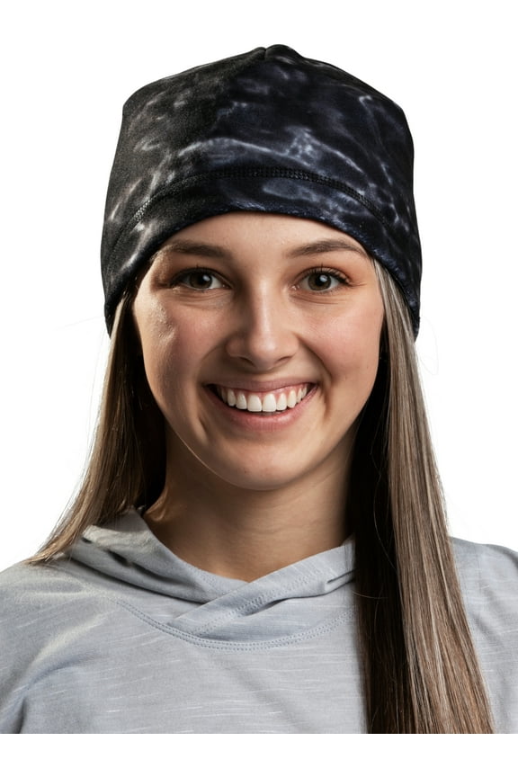 Fleece Stocking Hat Cold Weather Beanie for Women: Reversible Black Water or Black, Size: One Size Fits Most