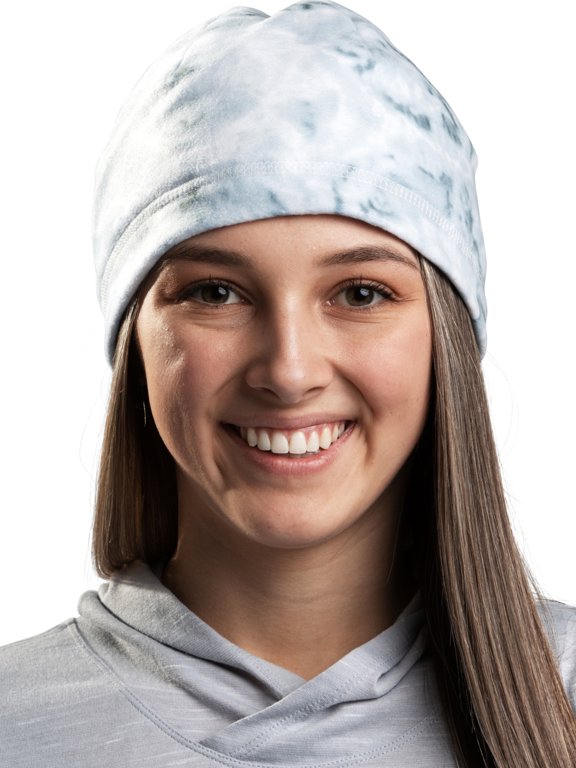 Fleece Stocking Hat Cold Weather Beanie for Women: Reversible Snow Pattern or White, Size: One Size Fits Most