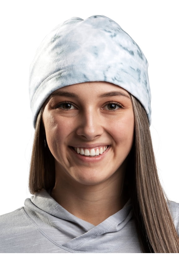Fleece Stocking Hat Cold Weather Beanie for Women: Reversible Snow Pattern or White, Size: One Size Fits Most