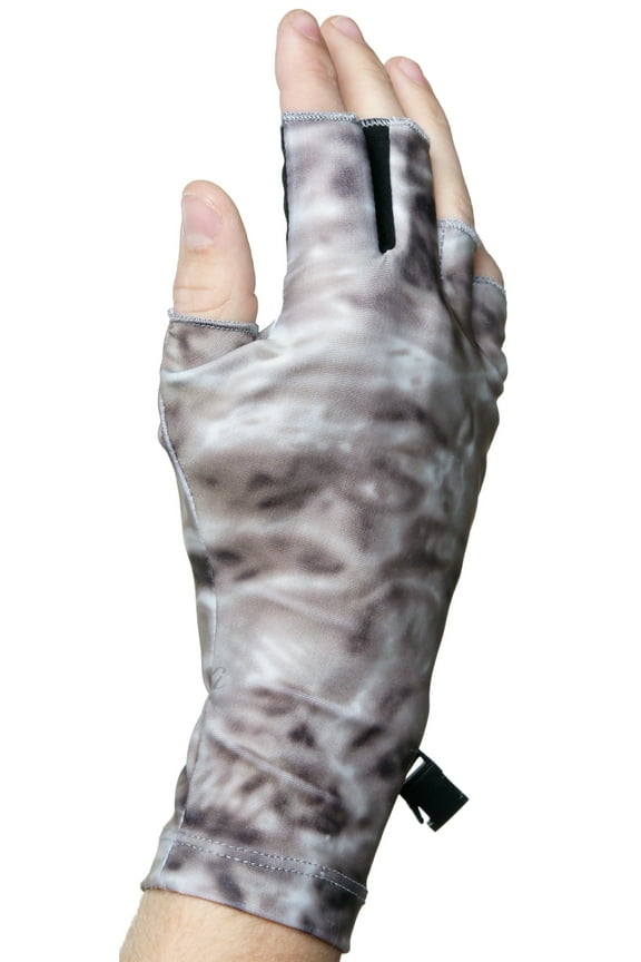 Fly Fishing Fingerless Finger Guard Stripping Sun Protection Gloves: Pacific Sand, Size XL