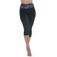 thumbnail image 1 of Aqua Design High Waisted Capri Leggings for Women: Black/Black Water size Small, 1 of 6