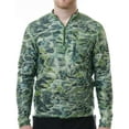 thumbnail image 1 of Aqua Design Men's Spear Fishing 1/4 Zip High Collar Long Sleeve Rash Guard Shirt: Green Bayou size 2XL, 1 of 5