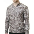thumbnail image 1 of Aqua Design Men's Spear Fishing 1/4 Zip High Collar Long Sleeve Rash Guard Shirt: Pacific Sand size L, 1 of 5