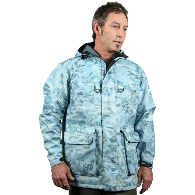 Aqua Design Men's StormShield Insulated Fishing Hunting Pro DWR Water  Camouflage Wading Rain Jacket: Aqua Sky size L