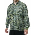 thumbnail image 1 of Aqua Design Mens Long Sleeve Voyager Vented Camo Fishing Shirt: Green Bayou size M, 1 of 3