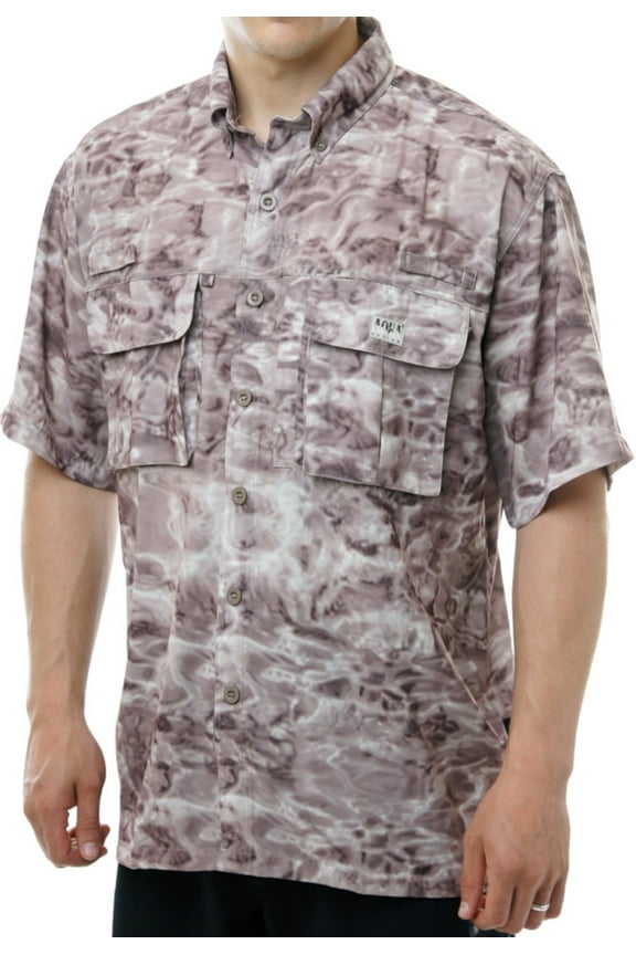 Mens Short Sleeve Fly Fishing Shirts UPF 50+: Pacific Sand size 2XL