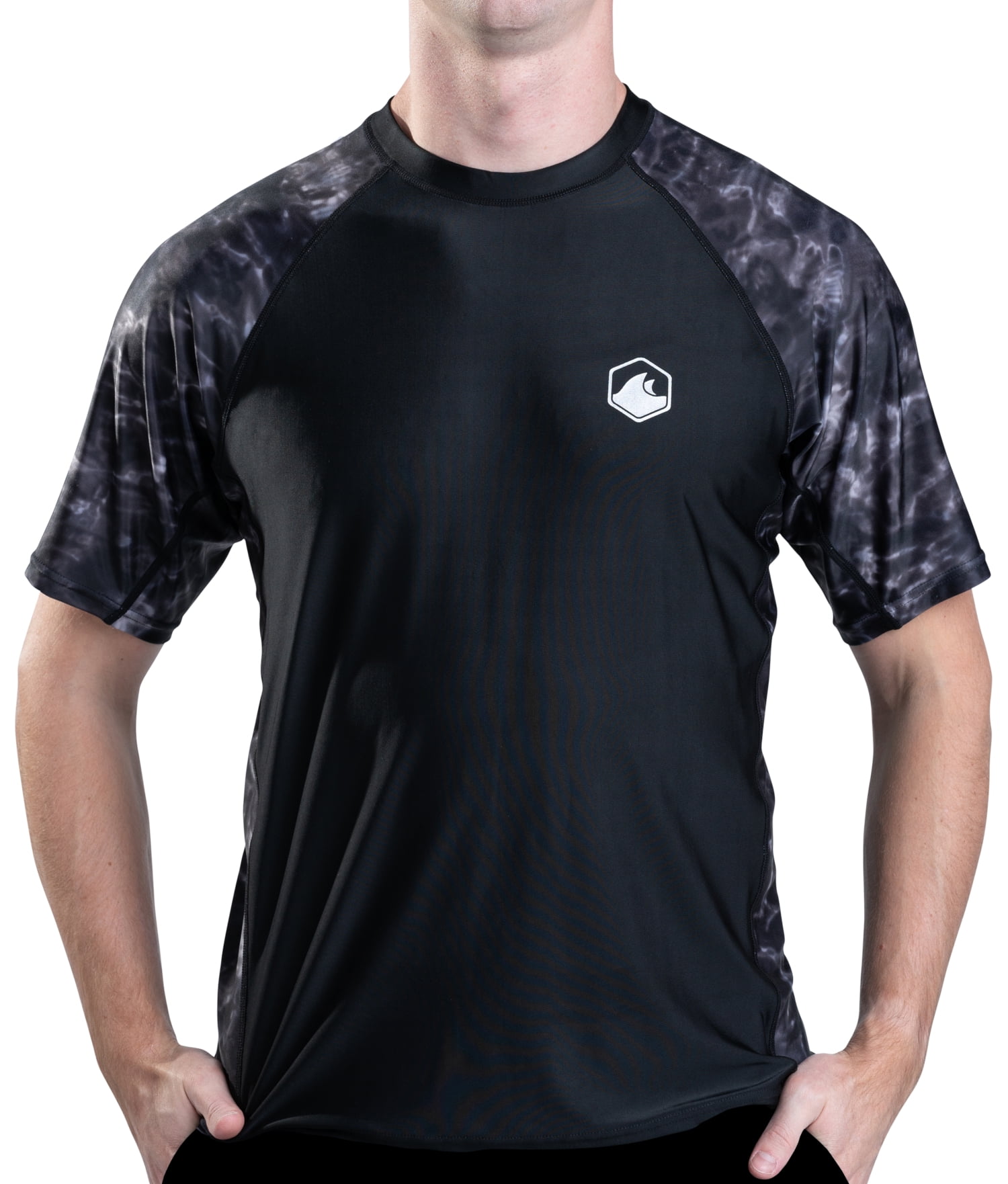 Aqua Design Mens Short Sleeve Rash Guard Shirt: Surf Swim 