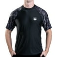 thumbnail image 1 of Aqua Design Mens Short Sleeve Rash Guard Shirt: Surf Swim Rashguard Shirts: Black Water/Black size Large, 1 of 5