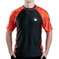 thumbnail image 1 of Aqua Design Mens Short Sleeve Rash Guard Shirt: Surf Swim Rashguard Shirts: Liquid Lava/Black size 4X-Large, 1 of 6