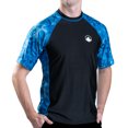 thumbnail image 1 of Aqua Design Mens Short Sleeve Rash Guard Shirt: Surf Swim Rashguard Shirts:Royal Ripple/Black size 4X-Large, 1 of 6