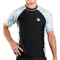 thumbnail image 1 of Aqua Design Mens Short Sleeve Rash Guard Shirt: Surf Swim Rashguard Shirts: White Water/Black size Medium, 1 of 6