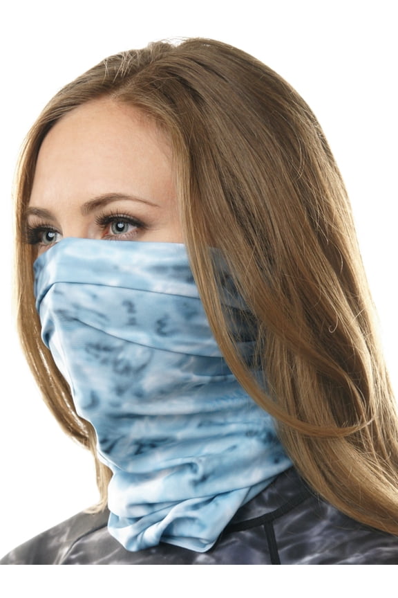 Neck Gaiter Face Mask For Women Washable Breathable Cloth: Aqua Design Balaclava: Aqua Sky size X-Large