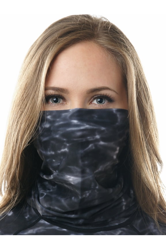 Neck Gaiter Face Mask For Women Washable Breathable Cloth: Aqua Design Balaclava: Black Water size X-Small