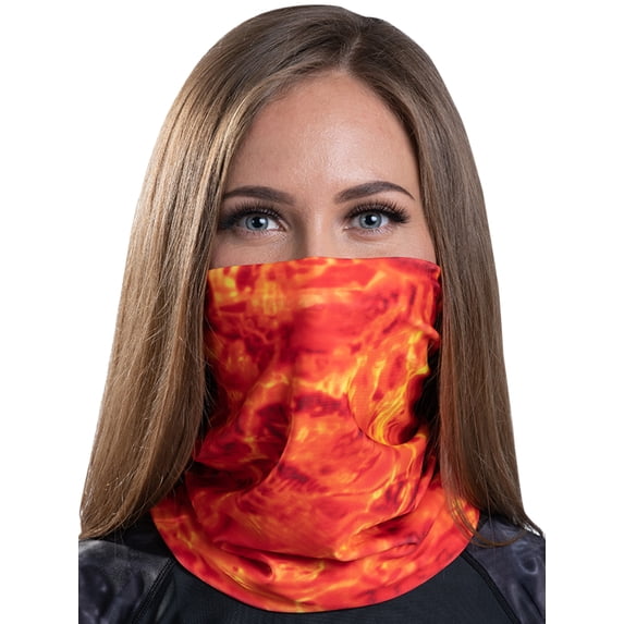 Aqua Design Neck Gaiter Face Mask For Women Washable Breathable Cloth: Aqua Design Balaclava: Liquid Lava size Large