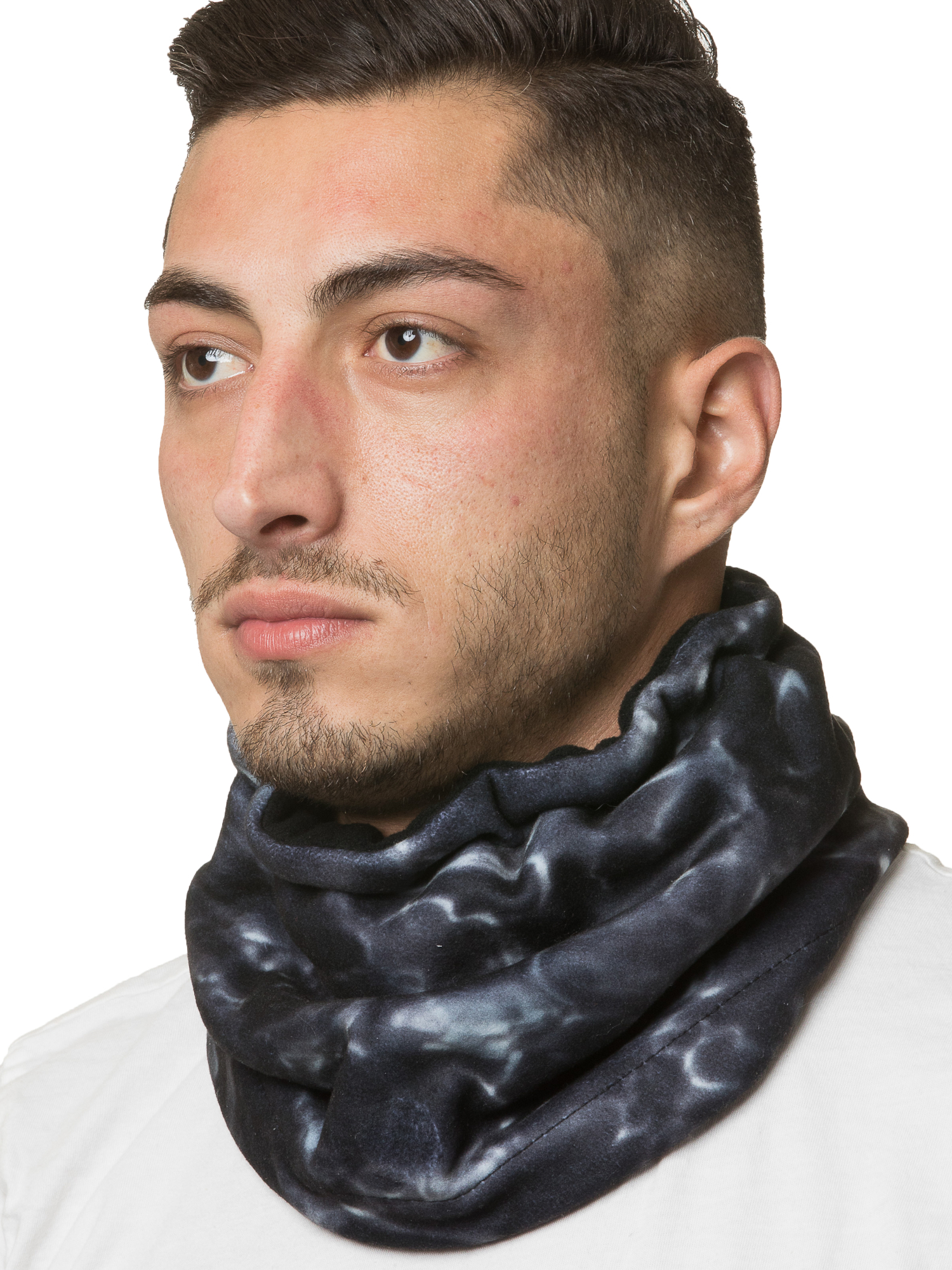 Aqua Design Neck Warmer Men Gaiter: Winter Cold Weather Camo Fleece Face Mask: Black Water - image 1 of 6