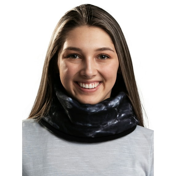 Aqua Design Neck Warmer Women Gaiter: Winter Cold Weather Camo Fleece Face Mask: Black Water, One Size