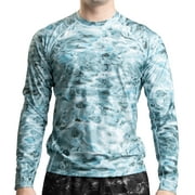 Aqua Design Rash Guard Men UPF 50+ Long Sleeve Rashguard Swim Shirts for Men Aqua Sky Size Large