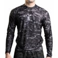 thumbnail image 1 of Aqua Design Rash Guard Men: UPF 50+ Long Sleeve Rashguard Swim Shirts for Men: Black Water Size 5X-Large, 1 of 6