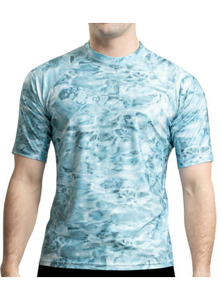 Aqua Design Men&s Spear Fishing 1/4 Zip High Collar Long Sleeve Rash Guard Shirt, Green Bayou, S