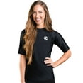 thumbnail image 1 of Aqua Design Rashguard Swim Shirts for Women UPF50+ Short Sleeve Rash Guard Shirt: Black size Medium, 1 of 7