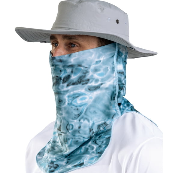 Aqua Design Sun Protection for Men Size Adjustable UPF 50+ ProMax UV Mask Tube: Aqua Sky size Medium/Small