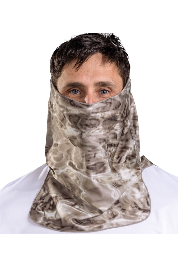 Sun Protection for Men Size Adjustable UPF 50+ ProMax UV Mask Tube: Pacific Sand size X-Large/Large