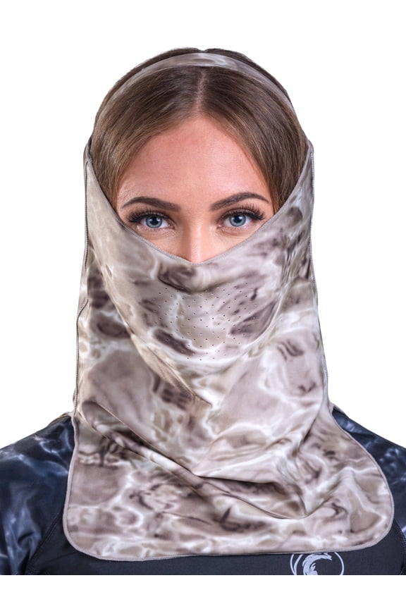 Sun Protection for Women Size Adjustable UPF 50+ ProMax UV Mask Tube: Pacific Sand size M/S