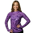 thumbnail image 1 of Aqua Design Women Long Sleeve Sun Protection Rash Guard Swim Surf Snorkel Shirt with Thumb Holes: Liquid Purple size 2XL, 1 of 6