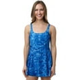 thumbnail image 1 of Aqua Design Womens Swimwear: One Piece Modest Swim Dress UPF 50+ Swimsuits: Royal Ripple size 3XL, 1 of 2
