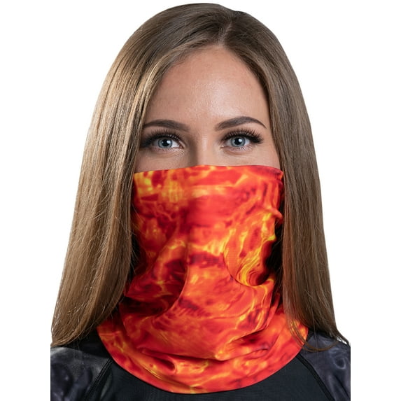 Aqua Design Womens Washable Reusable Water Camo UPF 50+Sun Guard Protection Mask Face Tube Scarf Headband Scrunchie Multipurpose Wind Head Neck Size Youth-Adult XL Sports Fishing Backpacking Gaiter