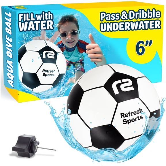 Aqua Dive Ball™ Underwater Pool Ball - 6 Inch Soccer - Refresh Sports