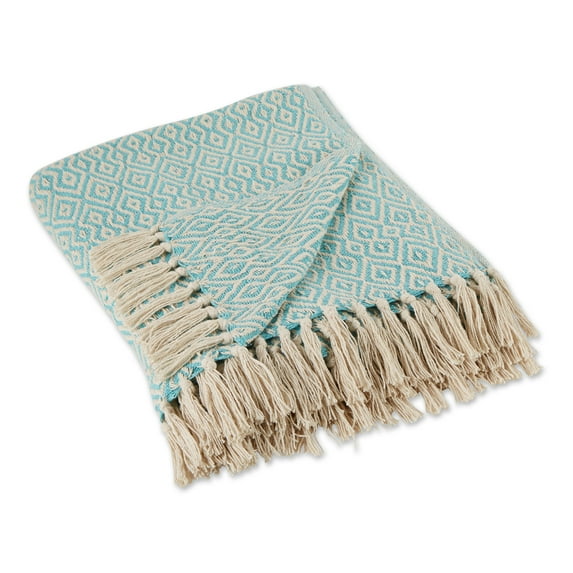 Aqua Double Diamond Throw