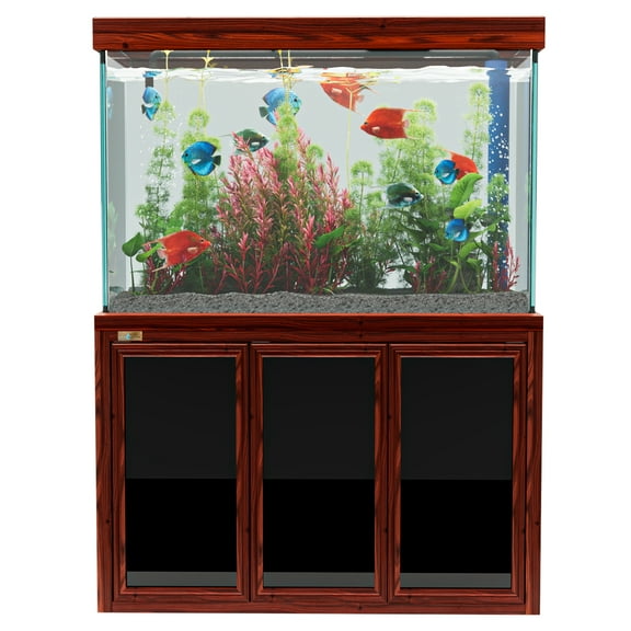 Aqua Dream 135 Gallon Tempered Glass Aquarium Redwood