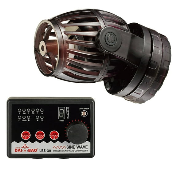 Aqua Dream LBS Series 2400 GPH DC Sine Wave Maker (Black): Ultra-Quiet Reef Pump with 6 Wave Modes, Wireless Link & 360 Adjustable Flow