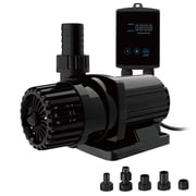 Aqua Dream BTC-6000 1585 GPH Variable-Speed Water Pump, 50W Submersible or External Inline Pump with 20-Level Controller, 14.1 ft Max Lift