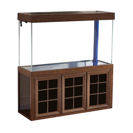 Aqua Dream Living 135 Gallon Tempered Glass Rectangular Aquarium, Brown, 47.2L x 19.7W x 60.2H in