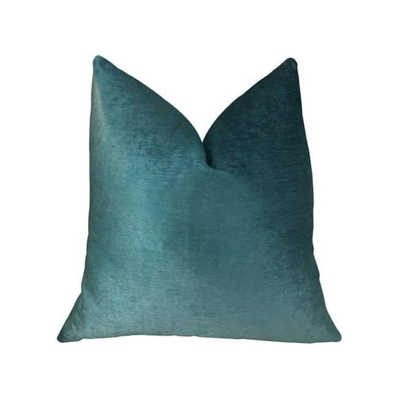 Aqua Dulce Teal Handmade Luxury Pillow, 12 x 20 in.